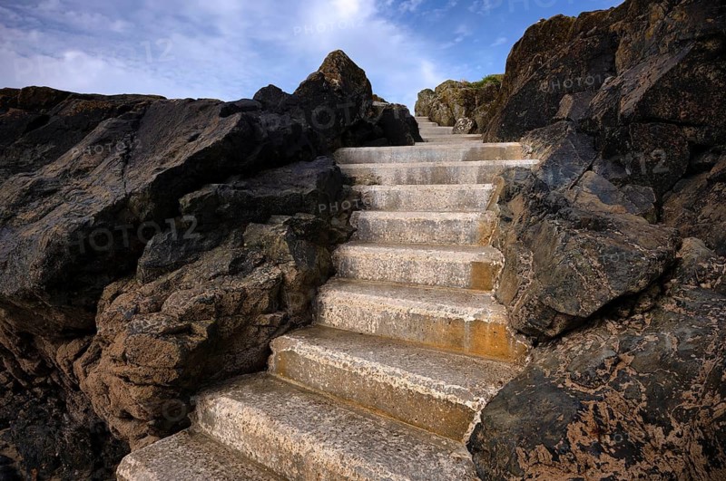 Stairway to heaven, pier, Marazion, Cornwall, England, Great Britain, Great Britain