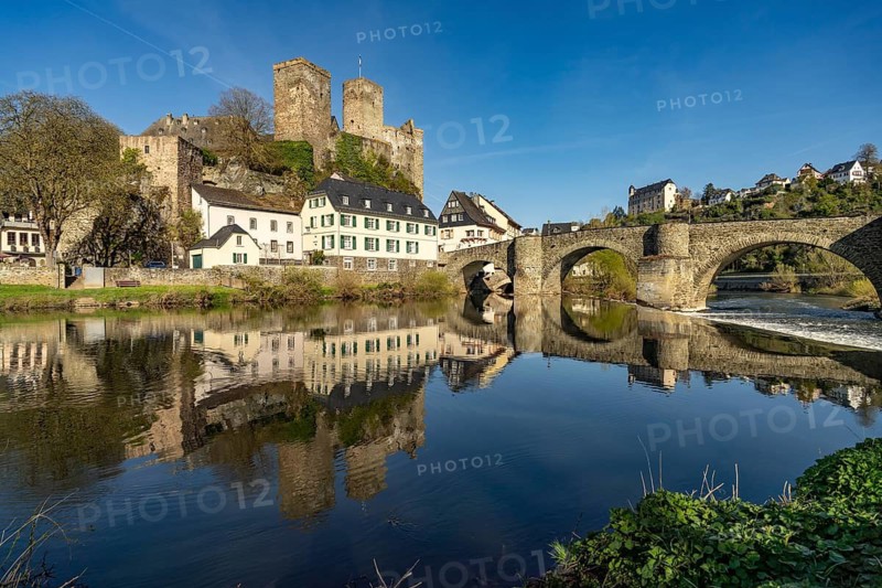 Runkel Castle above the Lahn in Runkel, Hesse, Germany