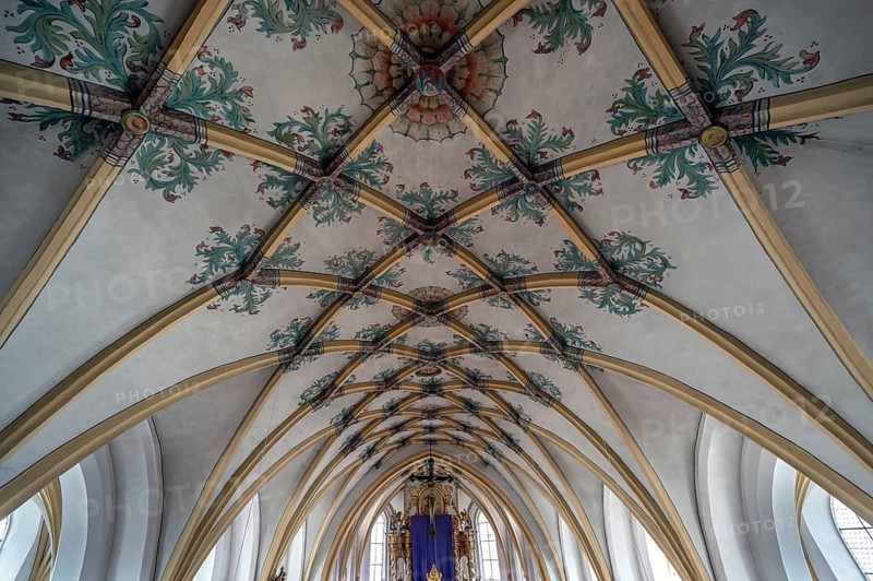 Gothic mesh vault, parish church of the Most Holy Trinity, founded in 1364, Kösslarn, Marktplatz 35, Lower Bavaria, Germany