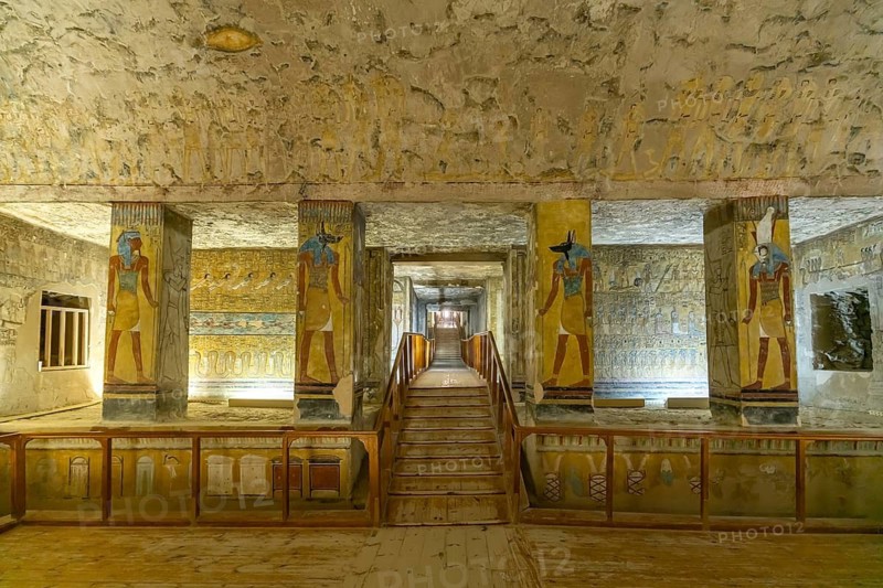 In the ancient Egyptian tomb of Tausret and Sethnacht in the Valley of the Kings near Luxor, Egypt
