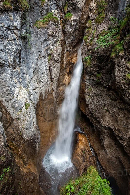 Wasserfall im Hölltobel, near Gerstruben, Dietersbachtal, Oberstdorf, Oberallgäu, Allgäu, Bavaria, Germany