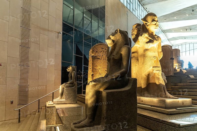 Statue of the lion goddess Sekhmet in the Grand Egyptian Museum in Giza, Egypt