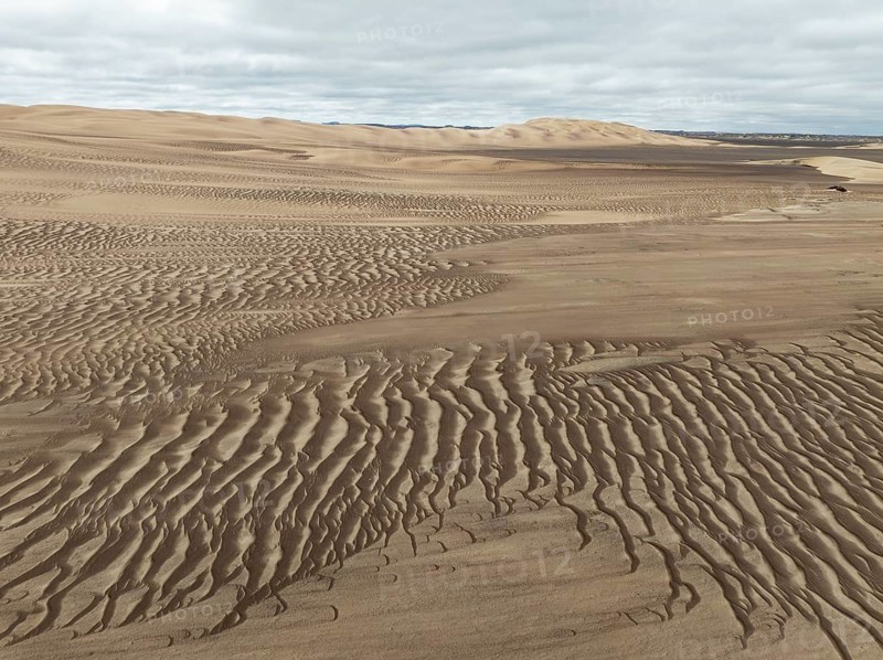 Sand patterns in the Namib Desert. Aerial view. Drone shot. Skeleton Coast, Namibia