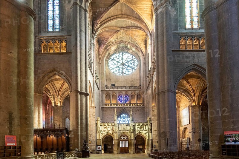 Rodez. 15th-century rood screen of the Gothic Notre-Dame Cathedral. Aveyron department. Occitanie. France