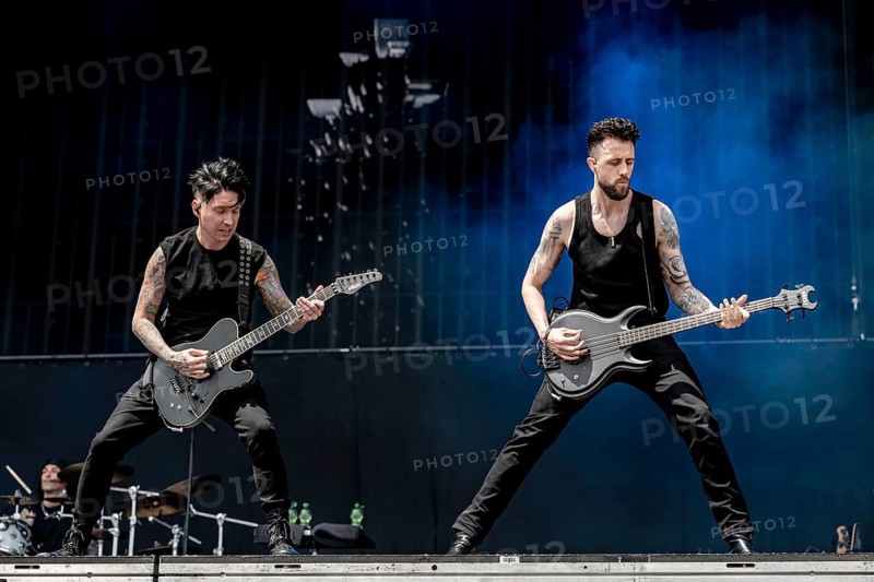 Jeremy Jinxx Ferguson (guitarist) and Lonny Eagleton (bassist) from Black Veil Brides live at Rock im Park on the Zeppelinfeld in Nuremberg on 06/06/2026
