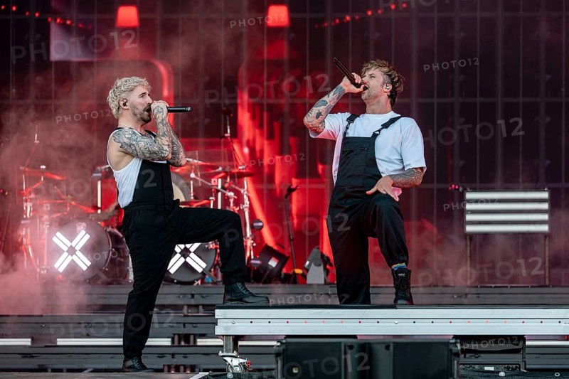 Nico Sallach and Kevin Ratajczak from Electric Callboy live at Rock im Park on Zeppelin Field in Nuremberg on 05.06.2026