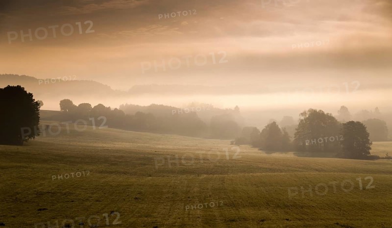 Germany, Greiz, Thuringia, Thuringia, atmosphere, autumn, cultivated landscape, Haze, autumn, cultural landscape, landscape, fog, mood, Vogtland
