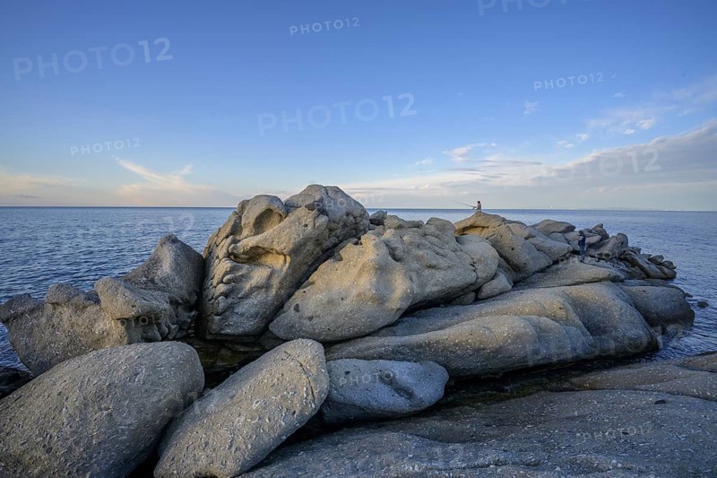 Rock formations on Capo Sant Andrea, Marciana, Livorno Province, Italy