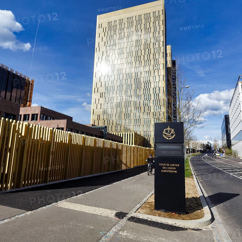 Court of Justice of the European Union, CURIA, ECJ, golden office towers in the Kirchberg Plateau European Quarter, Luxembourg