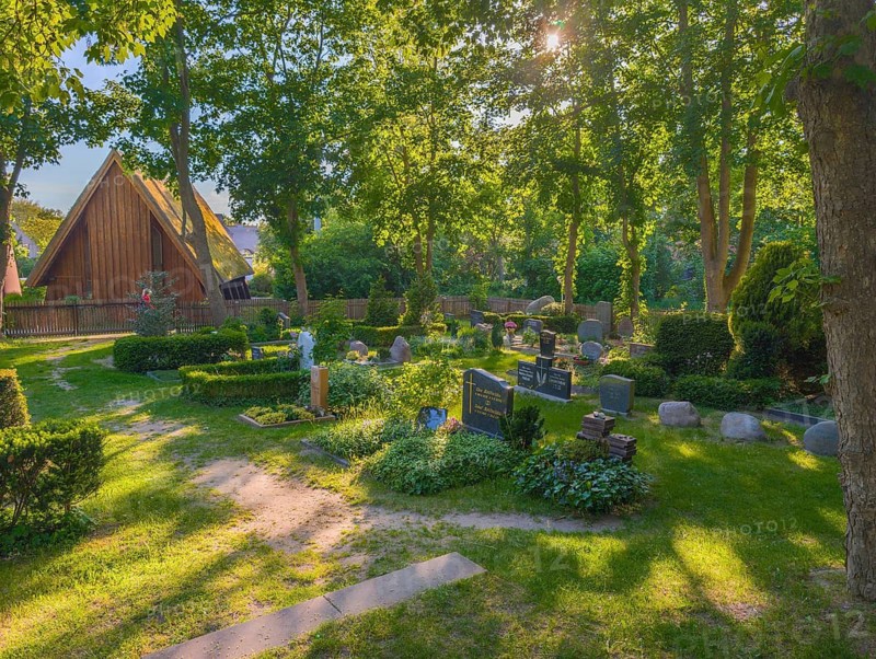 Schiffer Cemetery with Schifferkirche Ahrenshoop Baltic Sea Germany
