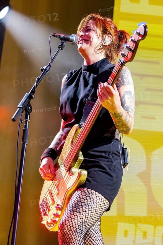 Ines Maybaum, bass player for the BROILERS at the 2026 Open Airs at Auestadion Kassel on 18.07.2026