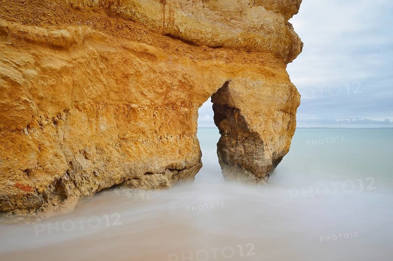 Rock formation on the coast, Praia do Camilo, Lagos, Algarve, Portugal