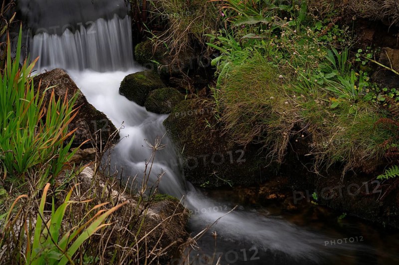 Stream, stream, long exposure, motion effect, Cot Valley Beach Porth Nanven, beach, coast, St Just in Penwith, Cornwall, England, Great Britain, Great Britain