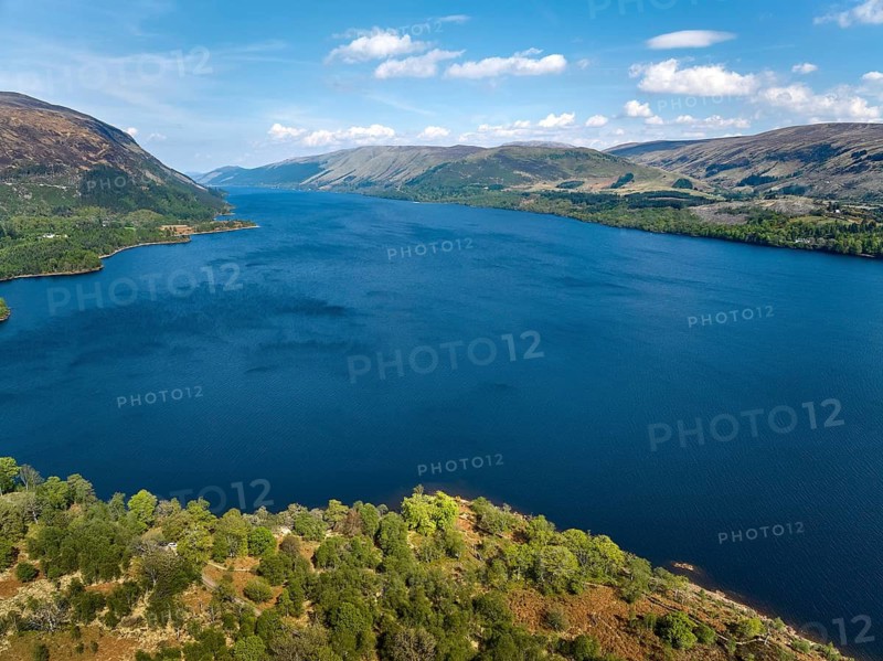 Aerial photo of the landscape at Loch Harport on the Isle of Skye, Inner Hybrides, Scotland, UK