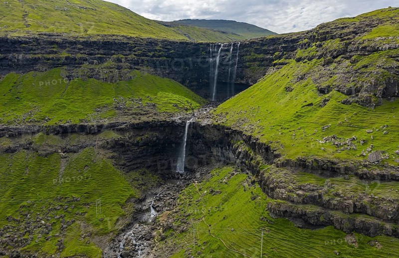 Fossa waterfall, Streymoy island, Faroe Islands, Denmark