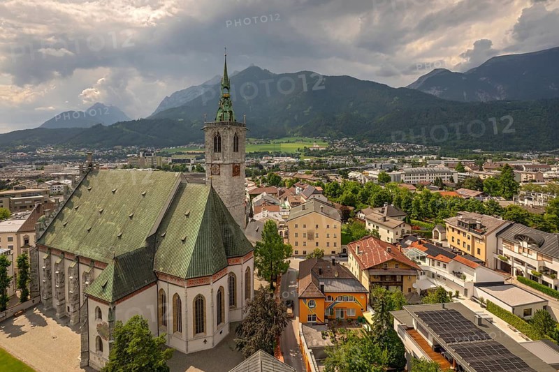 Parish Church of the Assumption of Mary, seen from the New Bell Tower, Schwaz, Tyrol, Austria