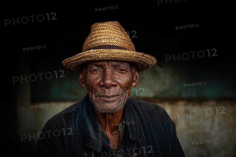 Portrait of an elderly man at the weekly market market in Ambalavao in southeastern Madagascar