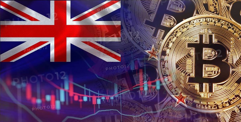 Bitcoin cryptocurrency with North New Zealand flag, Investors in cryptocurrency and Blockchain with New Zealander flag