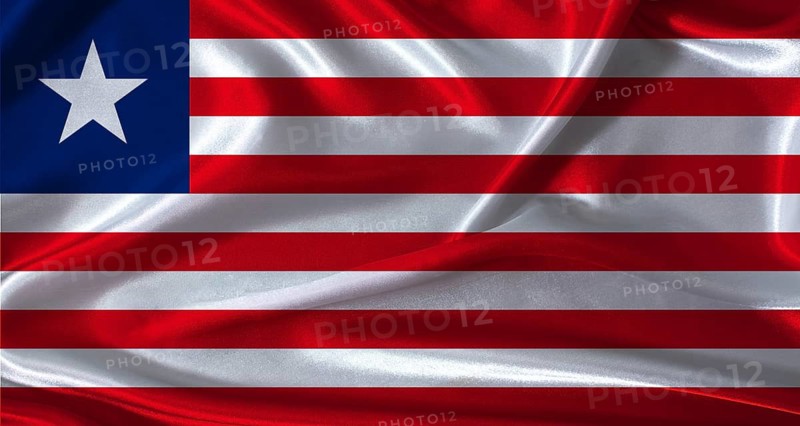 National flag of Liberia with cloth texture. Liberia flag with realistic texture background