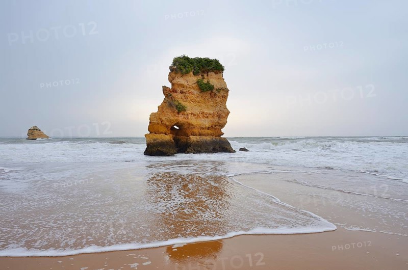 Rock formation on the coast, Praia Dona Ana, Lagos, Algarve, Portugal