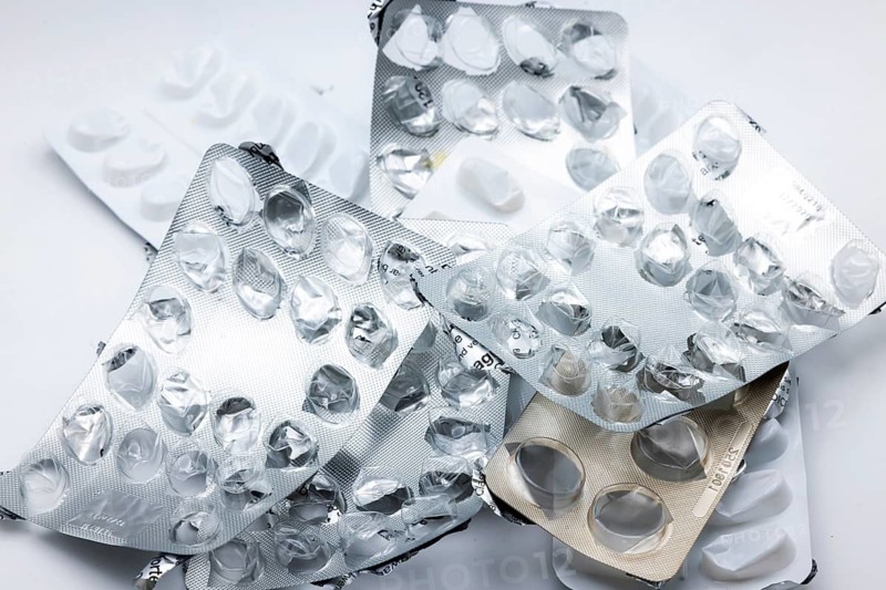 Empty used medication packaging, pills, tablets. Stuttgart, Baden-Württemberg, Germany