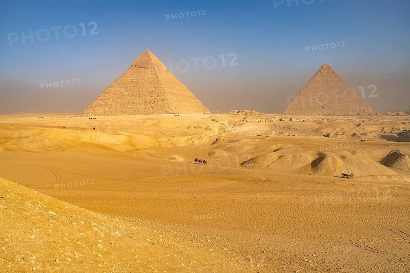 Desert and the pyramids of Giza, Egypt