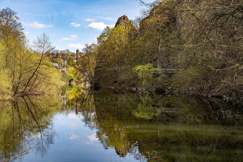 Hauseley Felsen an der Lahn in Weilburg, Hesse, Germany