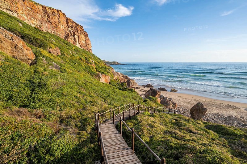 Road to the beach, coast and sea at Robberg Nature Reserve, Plettenberg Bay, South Africa