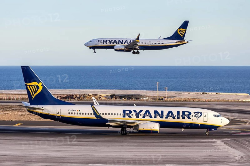 Ryanair Boeing 737 aircraft at Tenerife airport, Spain