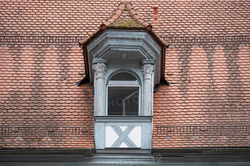 Historic dormer, Altdorf, Middle Franconia, Bavaria, Germany