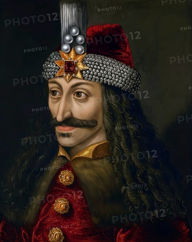 Portrait of Vlad III Dracula, model of Count Dracula, Vlad the Impaler, Wallachia, vampire, mythology, illustration, historical figure, representation, digitally edited
