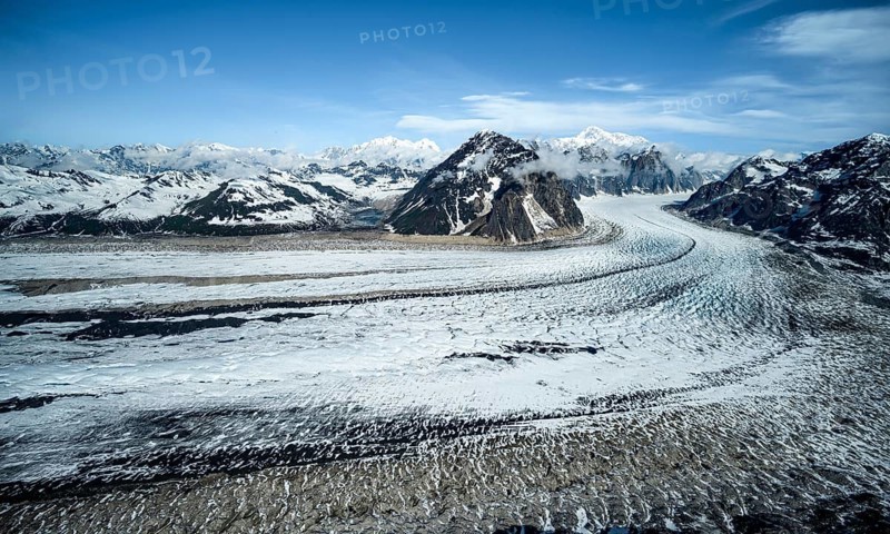 Mount Church, Ruth Glacier, Alaska Range Glaciers and Mountains, Alaska, USA