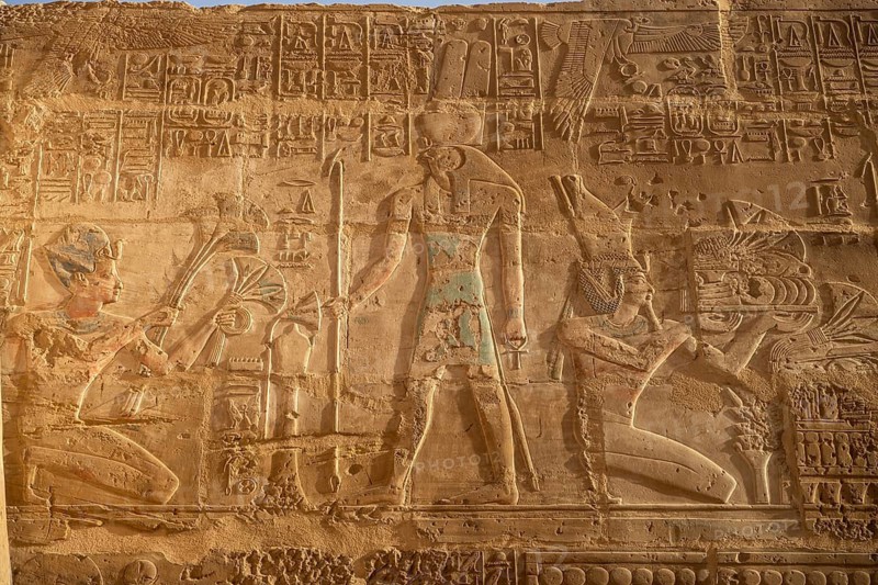 Relief in Karnak Temple in Karnak near Luxor, Egypt