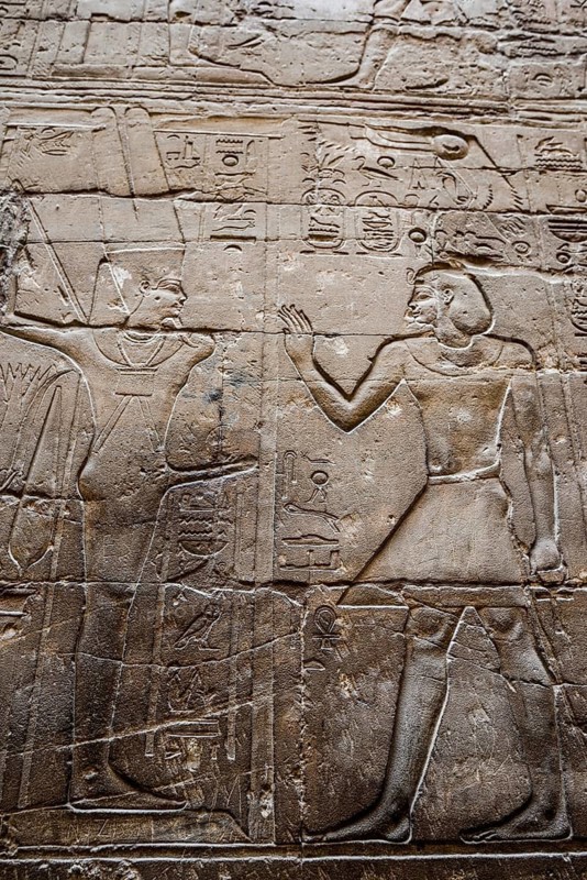 Relief with huge penis, Luxor Temple, UNESCO World Heritage Site, Luxor, Egypt