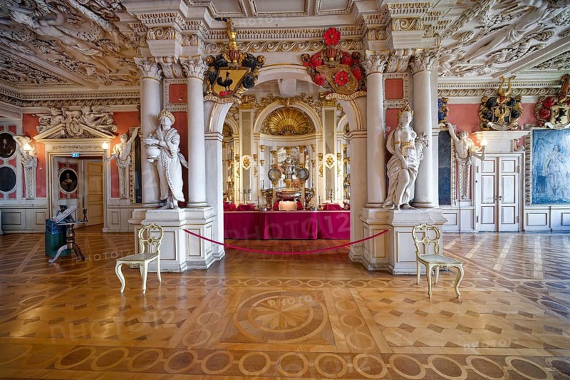 Panel room, ballroom, Friedenstein Castle, former residence of the Dukes of Saxe-Coburg and Gotha, early Baroque, Ernst the Pious, interior, old town, Gotha, Thuringia, Germany
