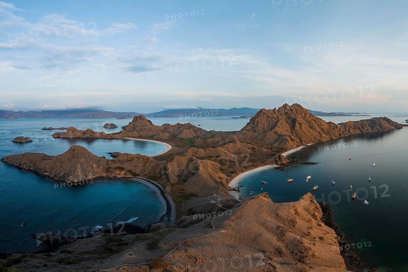 Aerial view of Pulau Padar Island, Komodo National Park, East Nusa Tenggara, Indonesia