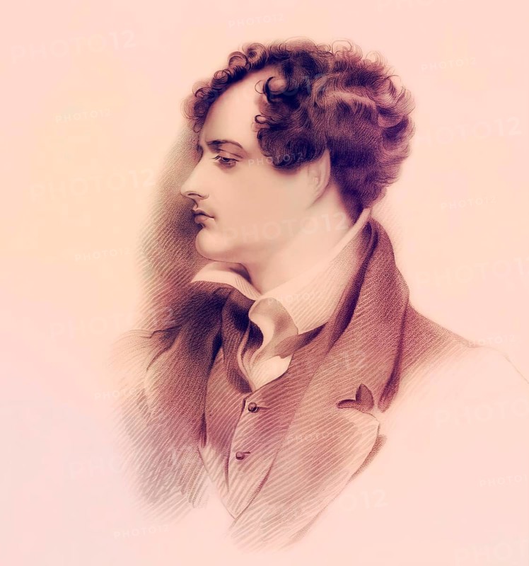 George Gordon Noel Byron, 6th Baron Byron of Rochdale, 1788, 1824, British poet, digital edited