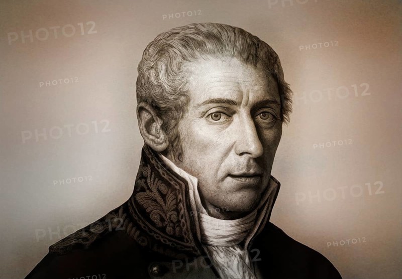 Alessandro Volta, 1745 – 1827, Italian chemist and physicist, pioneer of electricity and power and the inventor of the electric battery, digitally edited based on a historical illustration from a banknote
