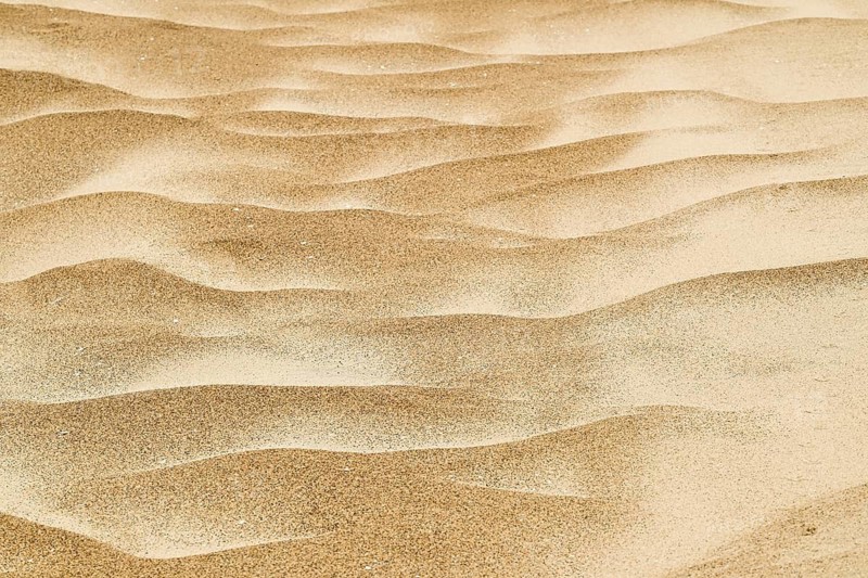 Wind drifts form small waves in sand, abstract pattern, Sortebærdalen Strand, Houvig, North Sea, Denmark