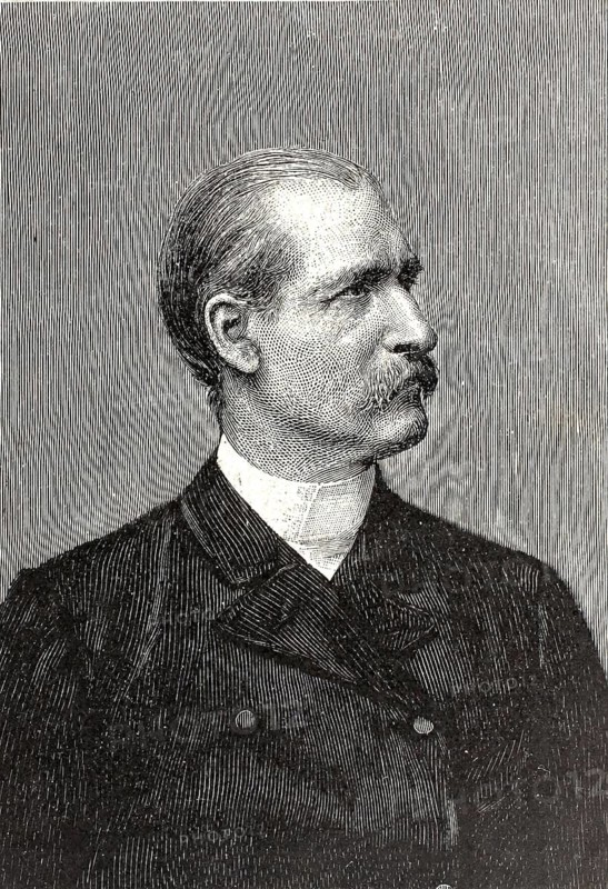 Hermann Heiberg (1840–1910), German writer, illustration, reproduction of a 19th-century original. Authentic, file restored for optimal use, exact date of the original unknown, historical