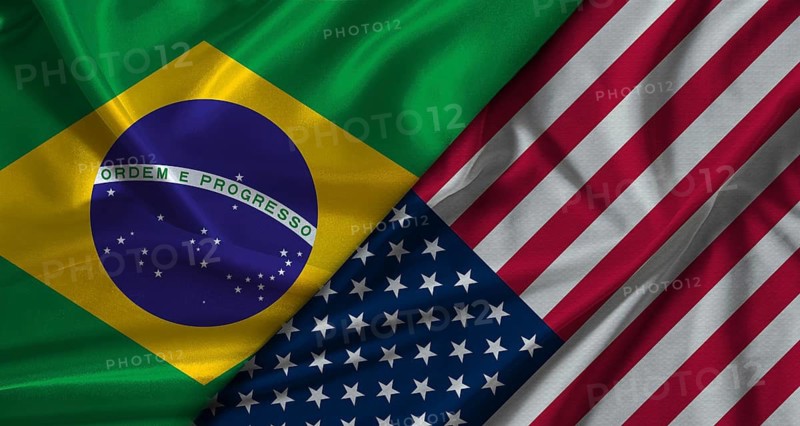 Bilateral relations between Brazil and United States. Flag of Brazil and United States