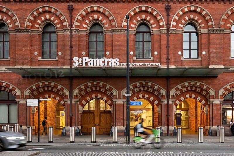 St Pancras International railway station façade, Victorian architecture, Borough of Camden, London, England, Great Britain, Great Britain