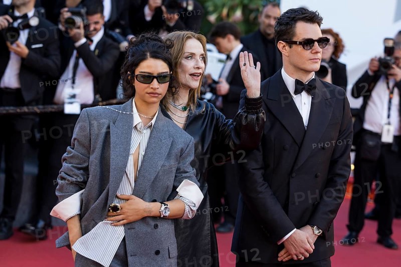 Odessa a'Zion, Isabelle Huppert and Connor Swindells at Karma on the Red Carpet at the Palais des Festivals et des Congrès during the 79th Cannes International Film Festival. The 79th Cannes International Film Festival will take place from May 12 to 23, 2026