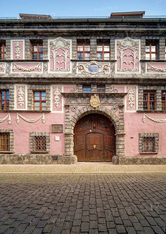Klopstockhaus, Friedrich Gottlieb Klopstock, baroque, decorative façade, patrician, patrician house, historical figure, Bad Langensalza, Thuringia, Germany