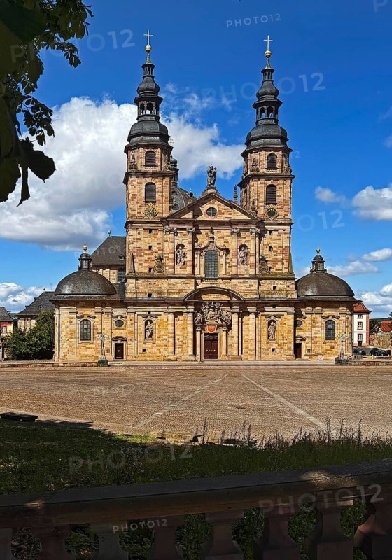 Cathedral Square with St. Salvator Cathedral in Fulda, officially High Cathedral of Fulda or Fulda Cathedral, Baroque Quarter, Fulda, East Hesse, Hesse, Germany