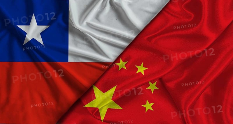 Bilateral relations between Chile and China. Flag of Chile and China