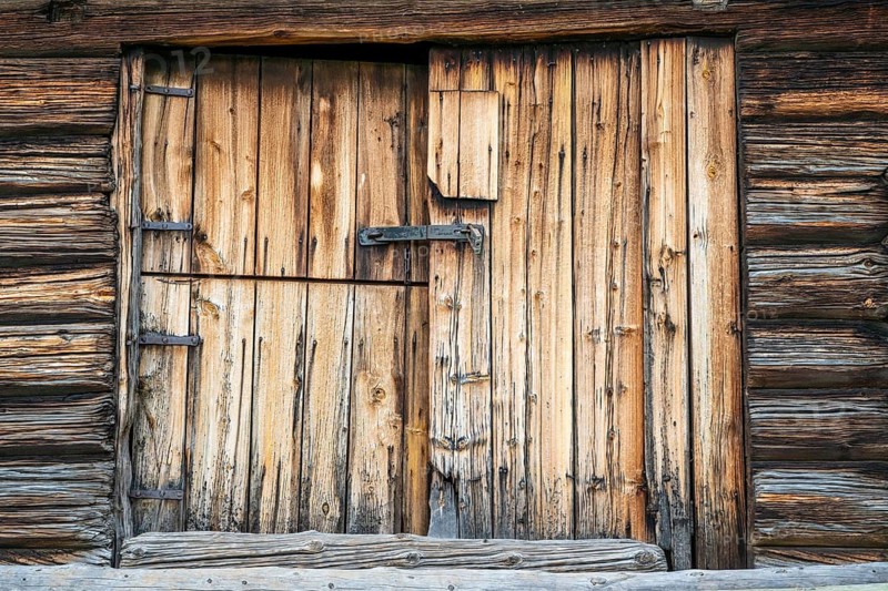 Barn door on a traditional farm, Alvdal, Hedmark, Innlandet, Norway, June 2026