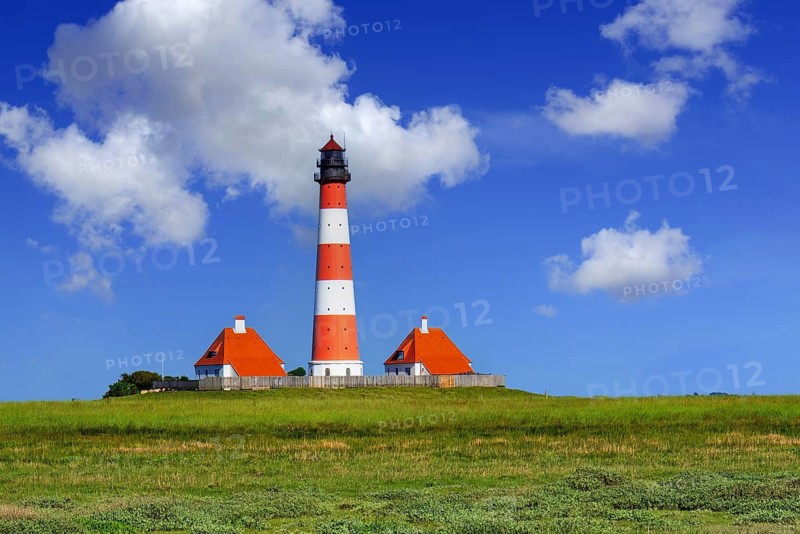 Westerhever lighthouse, Westerheversand, Schleswig-Holstein, Germany's most beautiful lighthouse, Westerhever, Federal Republic of Germany