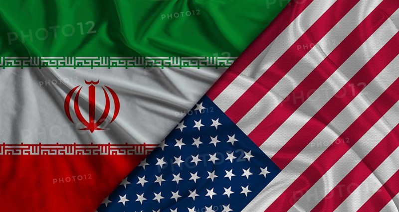 Bilateral relations between Iran and United States. Flag of Iran and United States