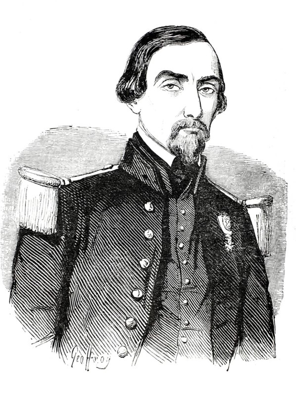 Portrait depicting the French officer and colonial official Charles Richard (1815–1889), Director of the Bureau of Arab Affairs (Bureau des affaires arabes) in Algeria, illustration, reproduction of a 19th-century original. Authentic, file restored for optimal use, exact date of the original unknown, historical